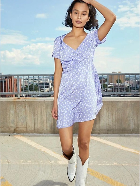 Free People Dresses & Skirts - Free People Lilac Floral Jacquard Dress (003)